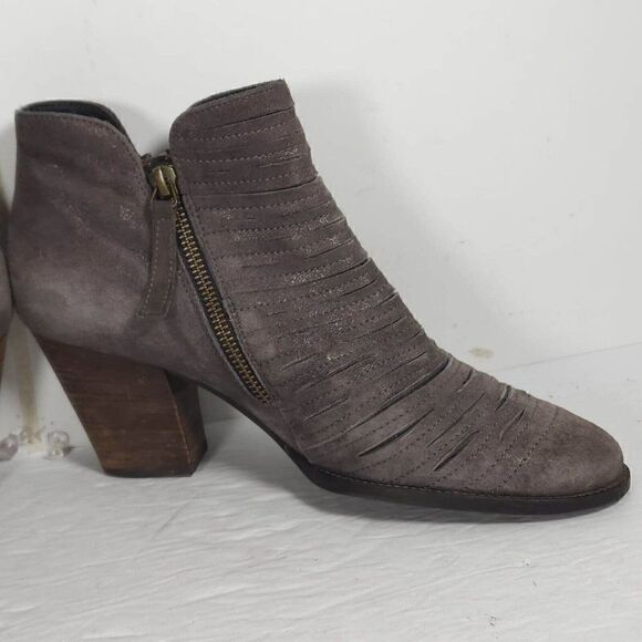 Paul Green Women's Malibu US7,5-8 AU5 Leather Sliced Metallic Earth Ankle Boots - Picture 6 of 13